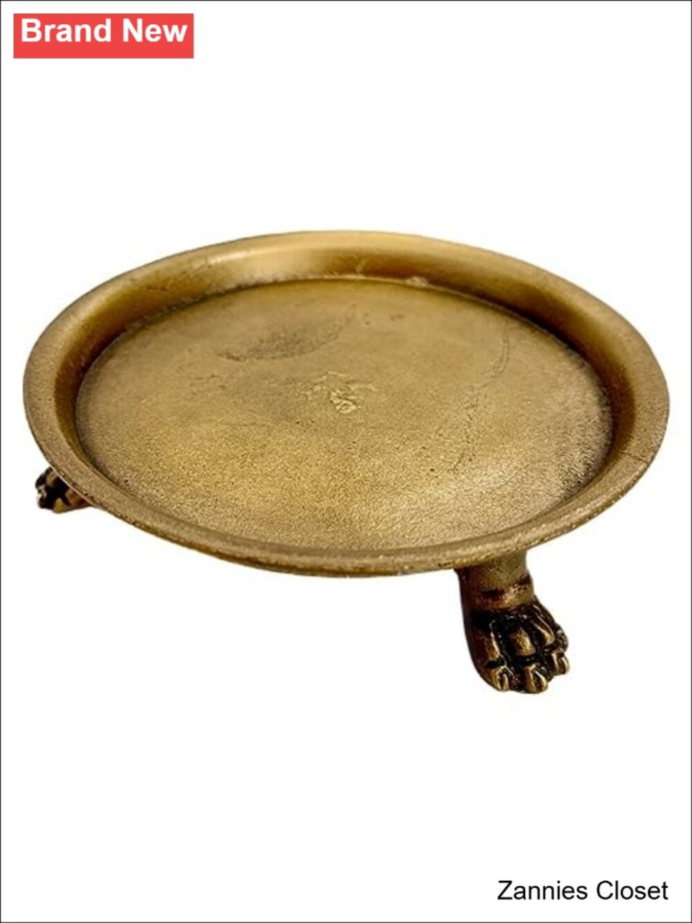 ✨ Hapton House 100% Solid Brass Clawfoot Pedestal Dish Jewelry Candle Holder